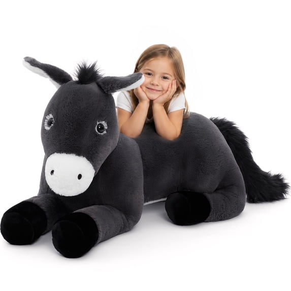 Muiteiur 43.3" Donkey Stuffed Animal Large Donkey Plush Toy