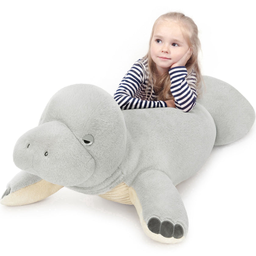 Muiteiur 47.2" Manatee Plush Toy Cute Sea Cow Stuffed Animal Body Pillow