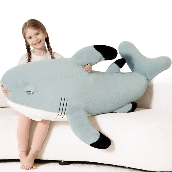 Muiteiur 51.2" Shark Stuffed Animal Large Shark Plush Toy Soft Body Pillow