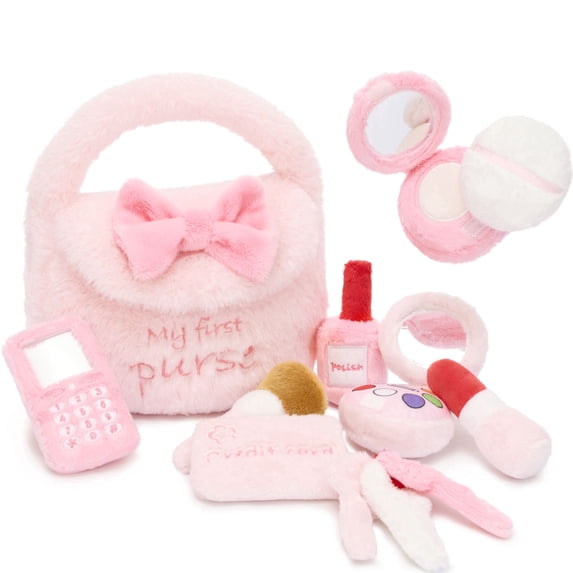 Muiteiur My First Purse Plush Toy set 10-Piece Plush Toy with Accessories