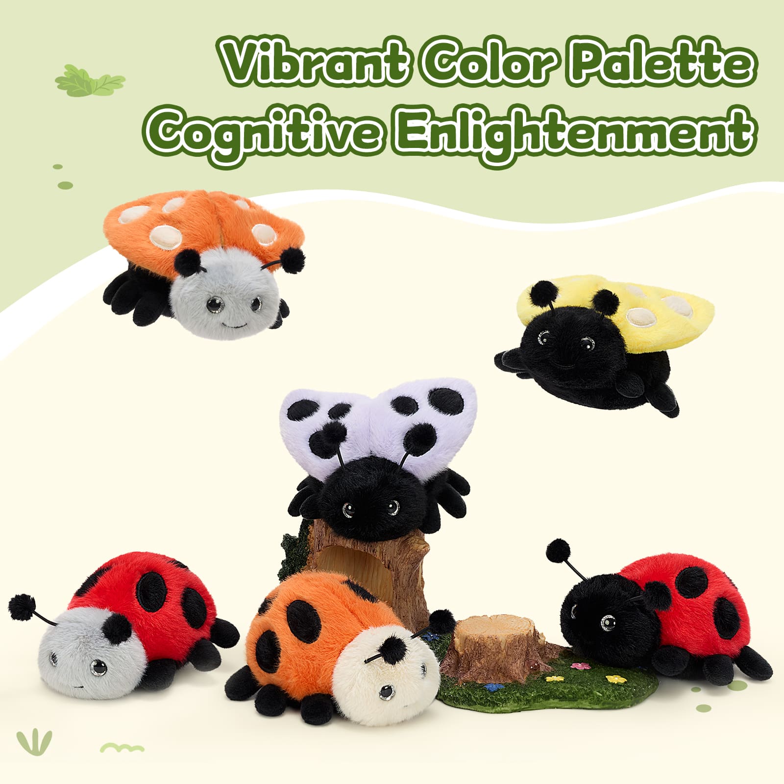 6 PCS Ladybug Plush Toy Set Soft Stuffed Animal Ladybugs, 4.72 Inches