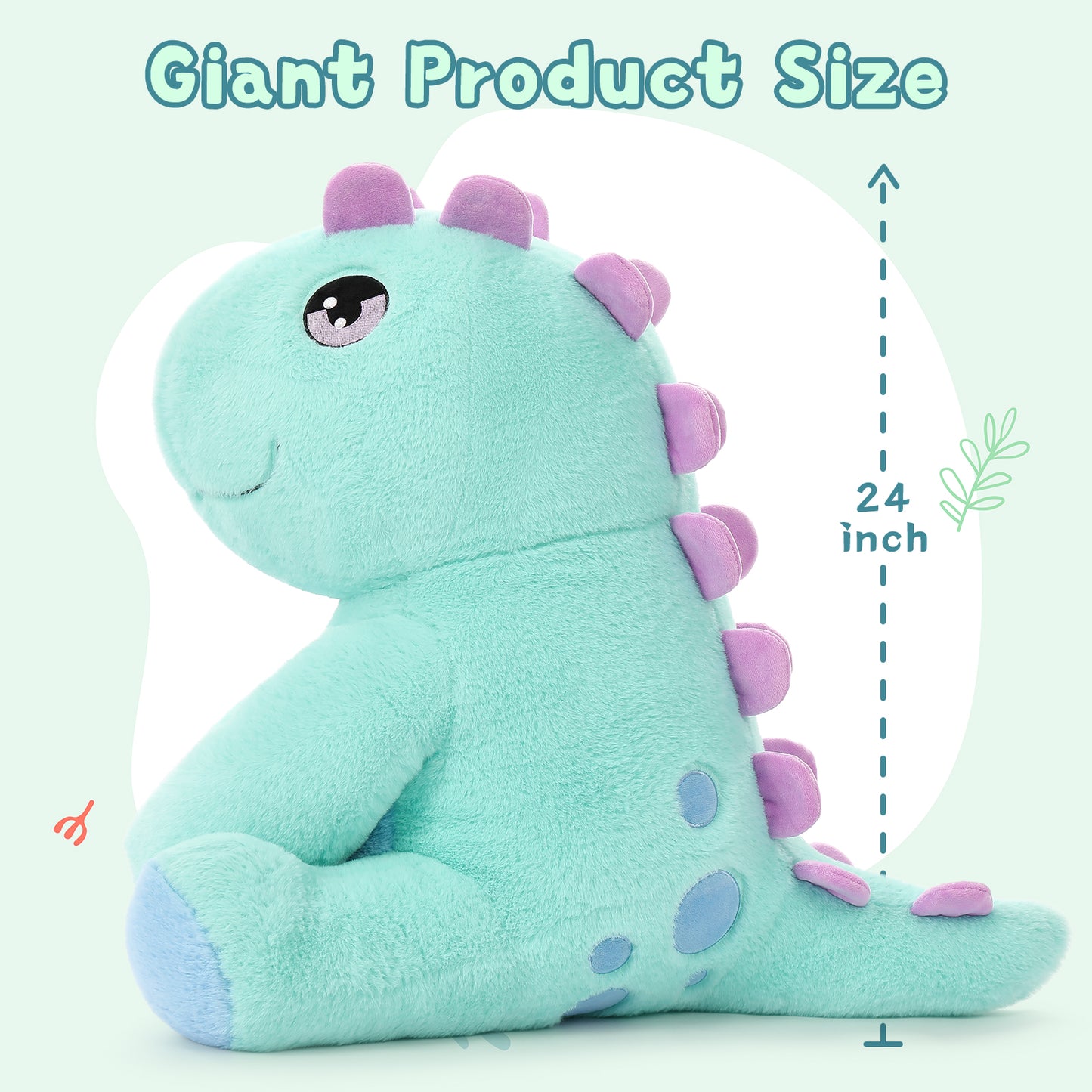 Stegosaurus Stuffed Animals - Dinosaur Plush Toys, 24 Inches - Cute Cartoon Dinosaur Plush Pillows - Birthday/Christmas/Easter/Thanksgiving/Valentine's Day Gift - Jurassic Park Toys For Kids Teens Adults 