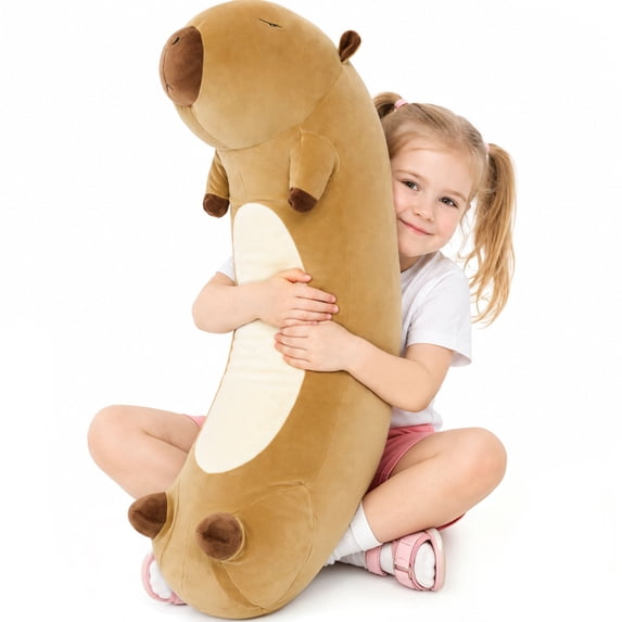Tezituor 31.5'' Capybara Stuffed Animal Cute Stuffed Capybara Pillow Plush Toy