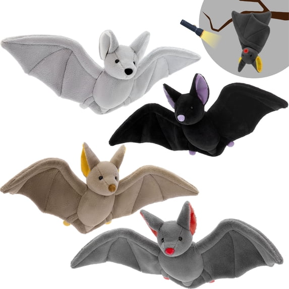 Tezituor 4 Pack Bat Stuffed Animals 9.8'' Stuffed Animal Bulk Glow in The Dark