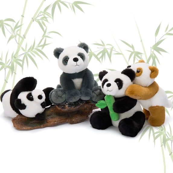 Tezituor 4Pcs Panda Stuffed Animal Bulk Stuffed Animal Plush Toy