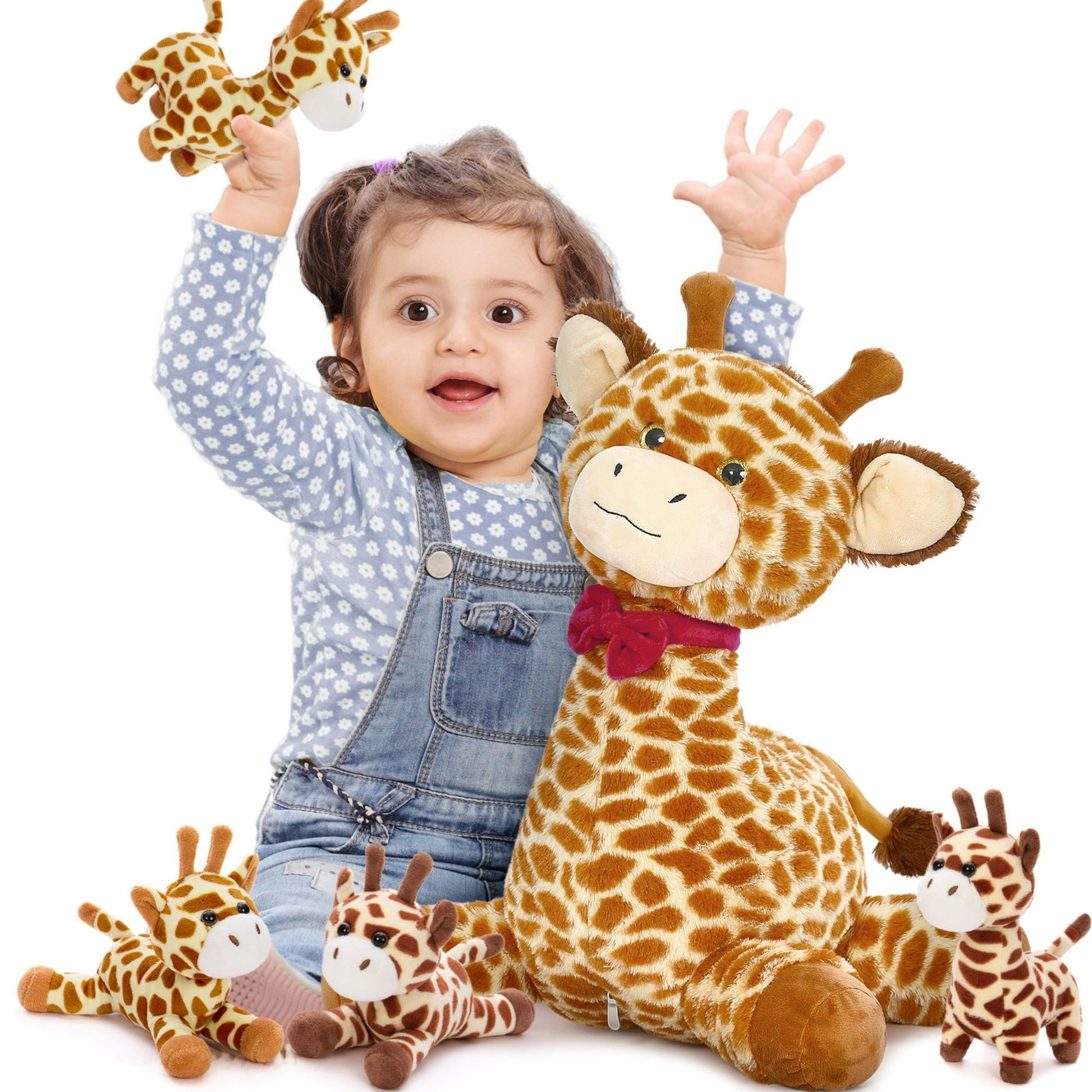 Tezituor 5Pcs Giraffe Stuffed Animal 19.7'' Giant Giraffe Plush with 4 Baby Giraffe Plushies