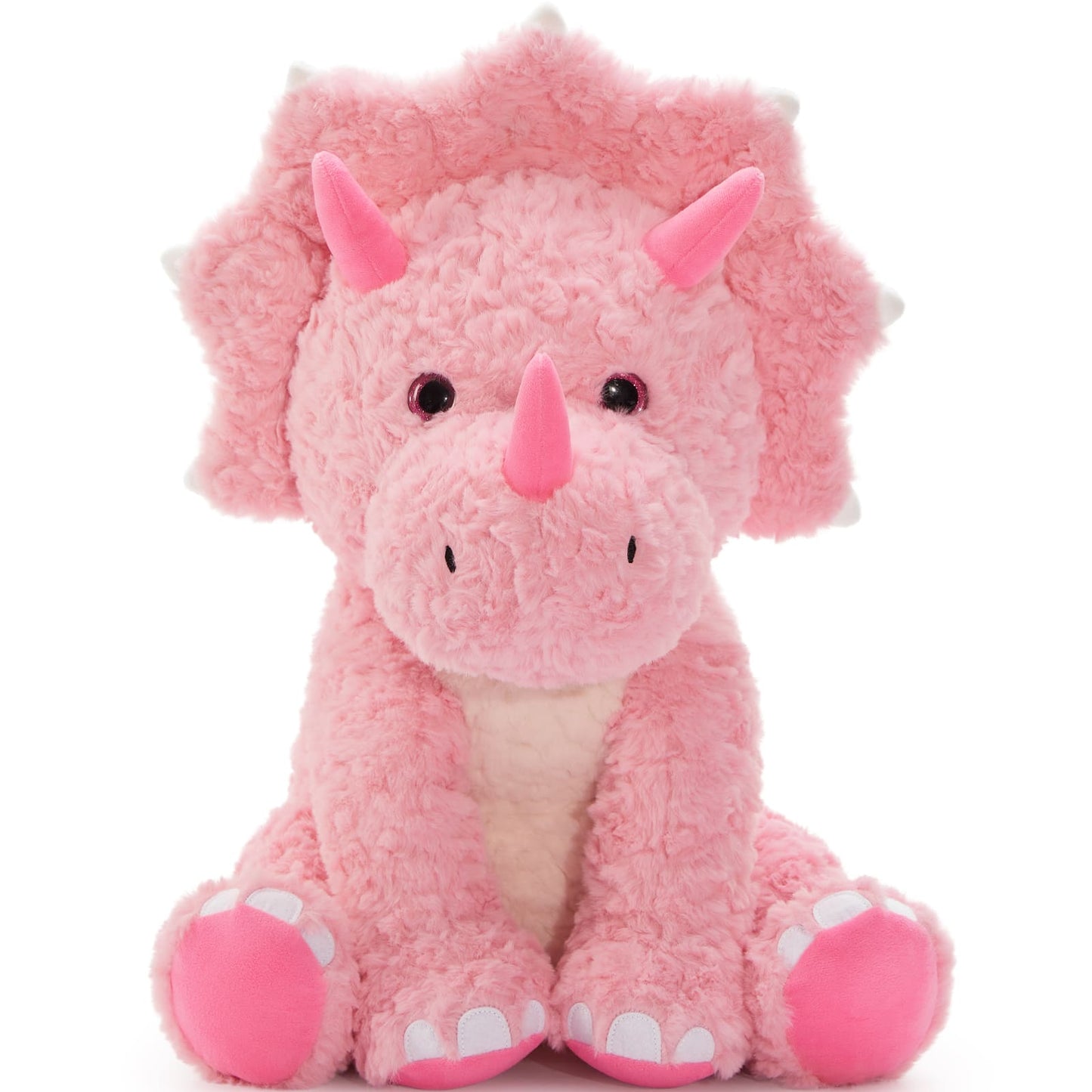 Triceratops Plush Toy - Dino Stuffed Animals, 23.6 Inches - Big Pink Dino Plush Toys - Cute Cartoon Dinosaur Plush Pillows for Kids - Jurassic Park Stuffed Animals - Christmas/Birthday/Valentine's Day/Baby Shower Gift for Kids Teens Adults