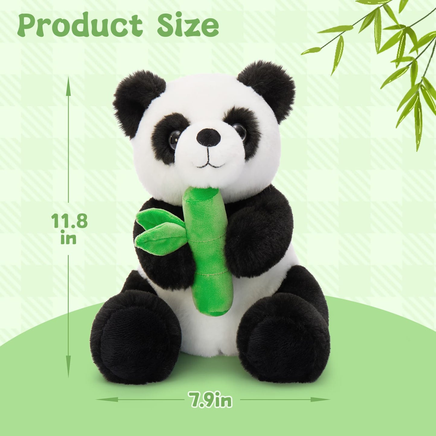 adorable 11.8 inches panda plush toy bundle including four different soft stuffed animals designed with premium fluffy fabric ideal for hugging playing and gifting on birthdays and special occasions