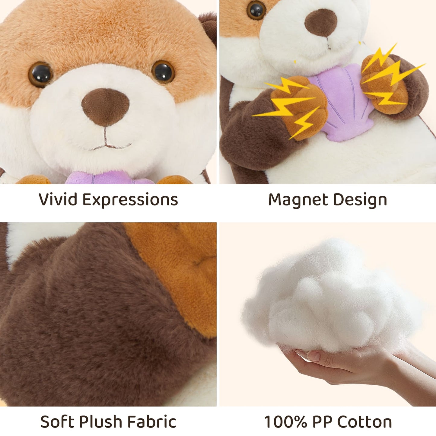 River Otter Stuffed Animals, Dark Brown/Grey, 23.6 Inches