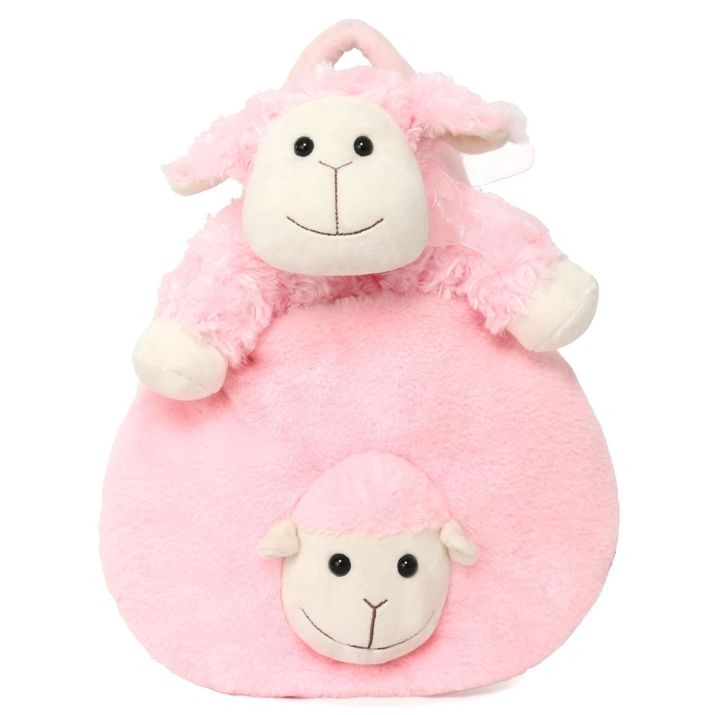 Alpaca Handbag with an Alpaca Plush Toy, Pink, 11.8 Inches - MorisMos Stuffed Animals