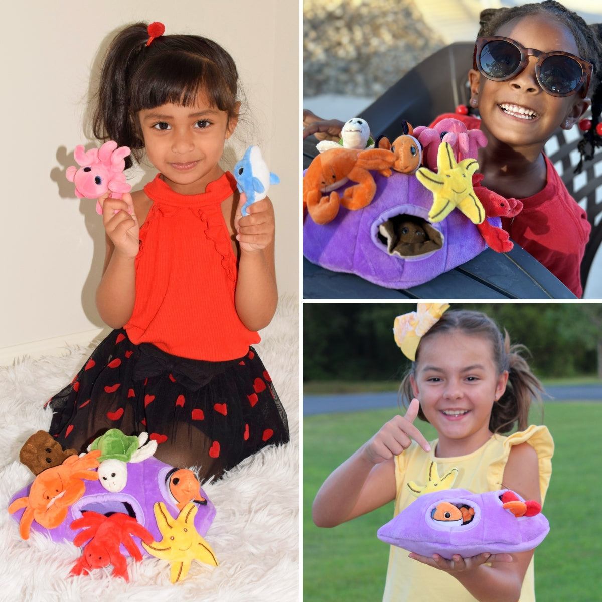 Ensemble de 8 jouets en peluche animaux marins, 10 po
