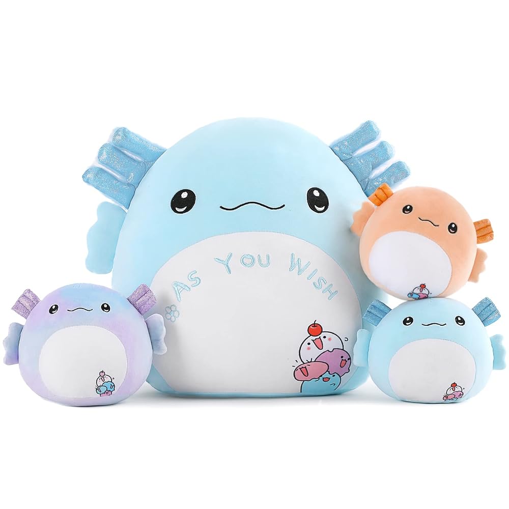 Axolotl-Plüschtier mit drei Axolotl-Babys, 16 Zoll