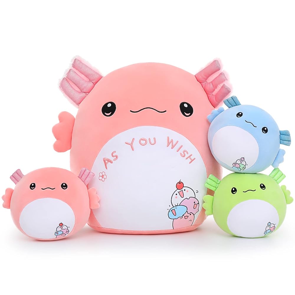 Axolotl-Plüschtier mit drei Axolotl-Babys, 16 Zoll