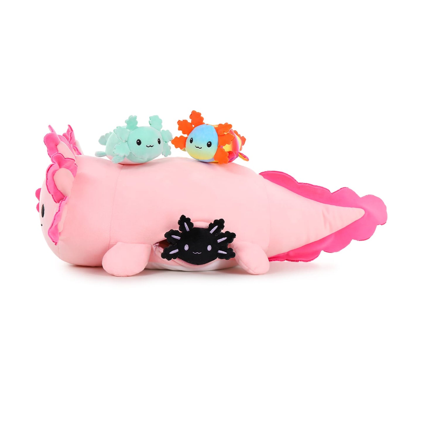 Axolotl-Plüschtier mit 3 Babys, 23,5 Zoll