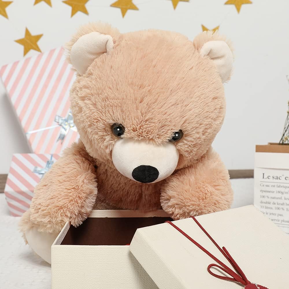 Teddybär-Stofftier, Hellbraun/Weiß, 18 Zoll