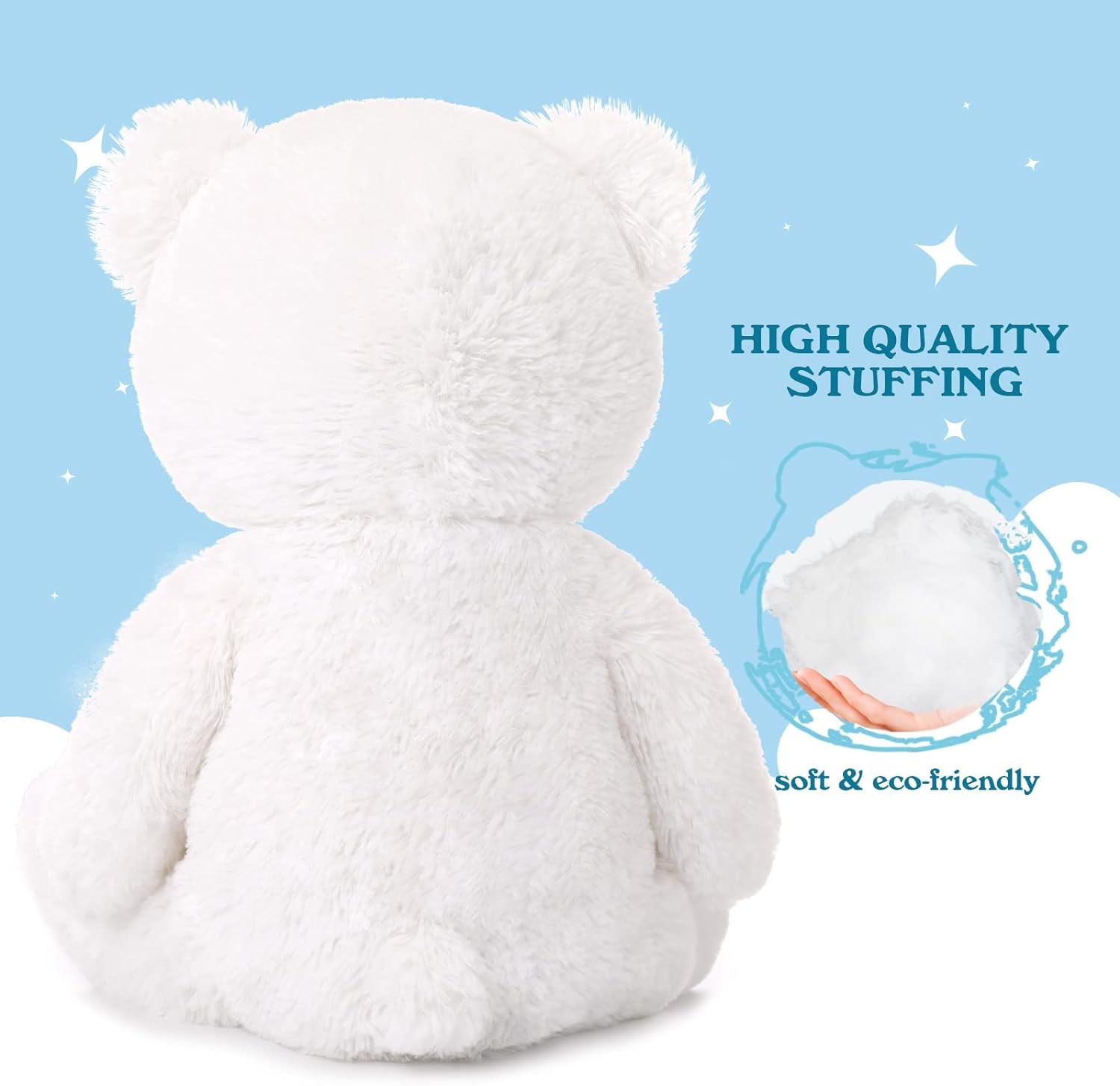 Teddybär-Stofftier, Hellbraun/Weiß, 18 Zoll
