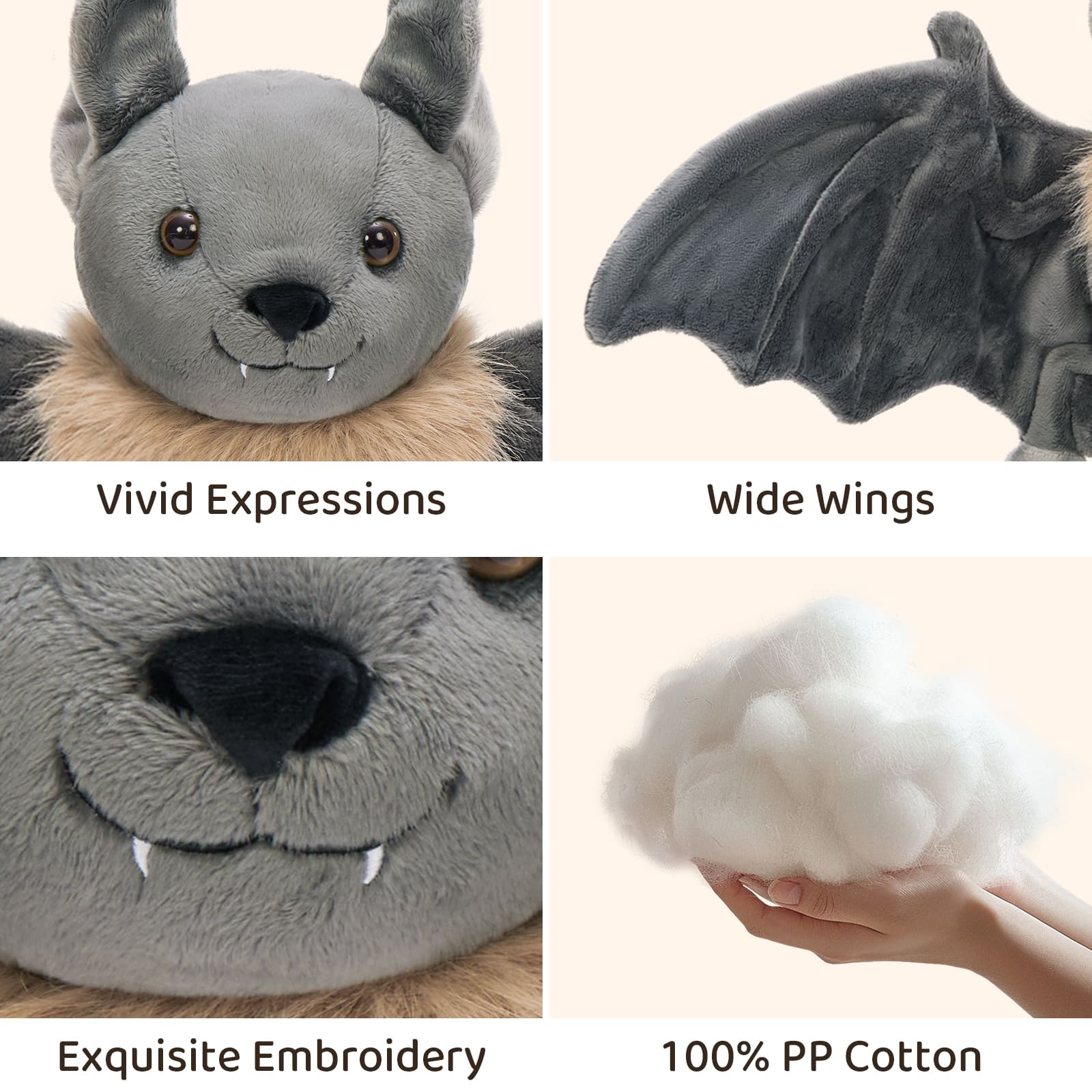Lifelike Bat Stuffed Animals Halloween Plush Toys, 31.5 Inches