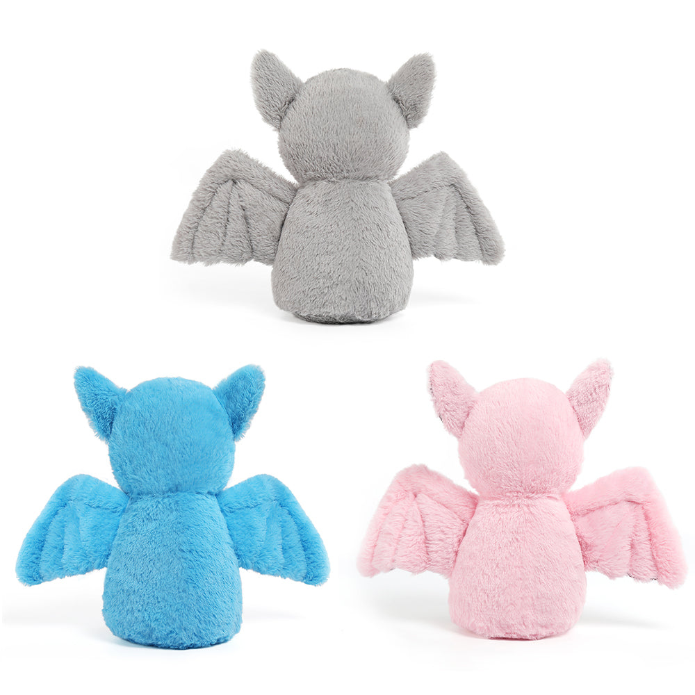 Fledermaus-Stofftier, Blau/Rosa/Grau, 14 Zoll