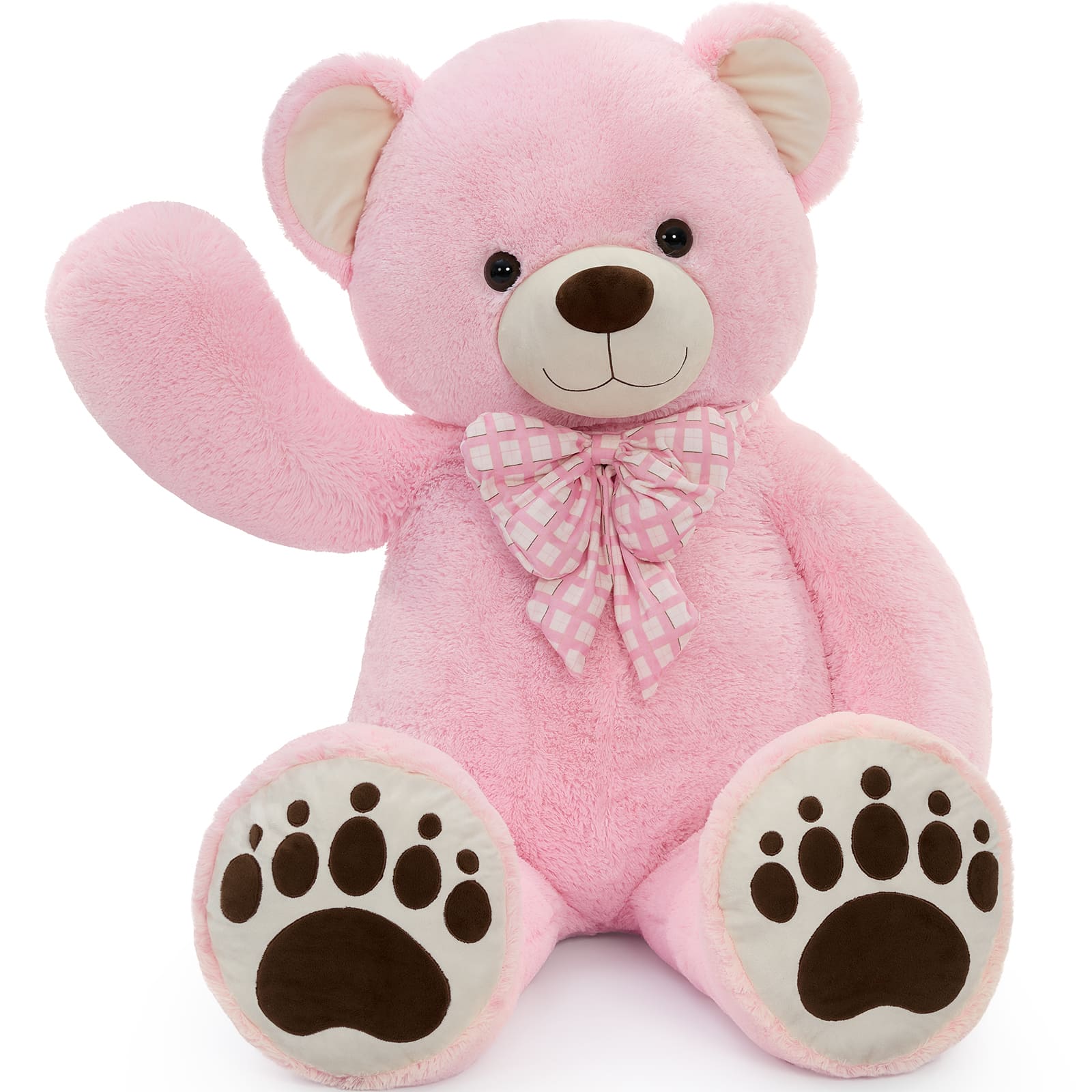 Giant Teddy Bear Stuffed Animals, Brown/Pink/Beige, 5 Feet