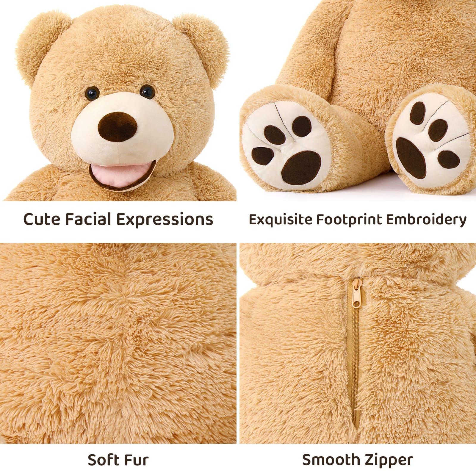 Ours en peluche géant, multicolore, 51 pouces