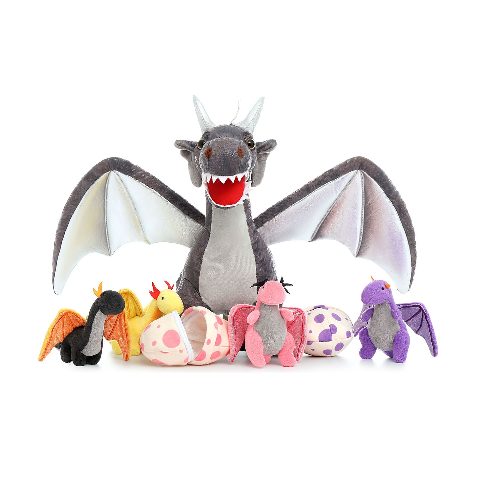 Stuffed Dragon with Mini Dragons Inside the Belly, 21.6 Inches