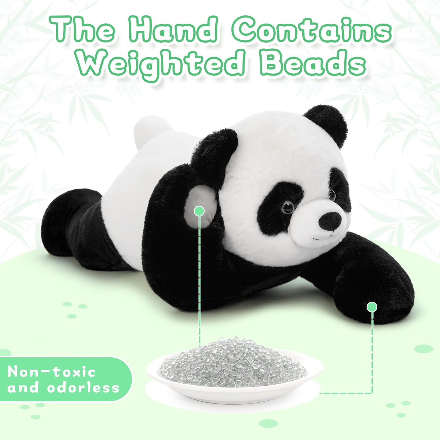 31.5-Inch Weighted Panda Plush Toy – Giant Ultra-Soft Cuddly Companion
