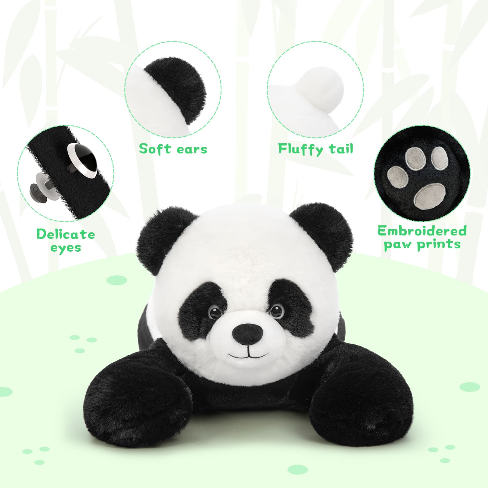 Panda Weighted Plush Toy Animal Throw Pillow, 31.5 Inches