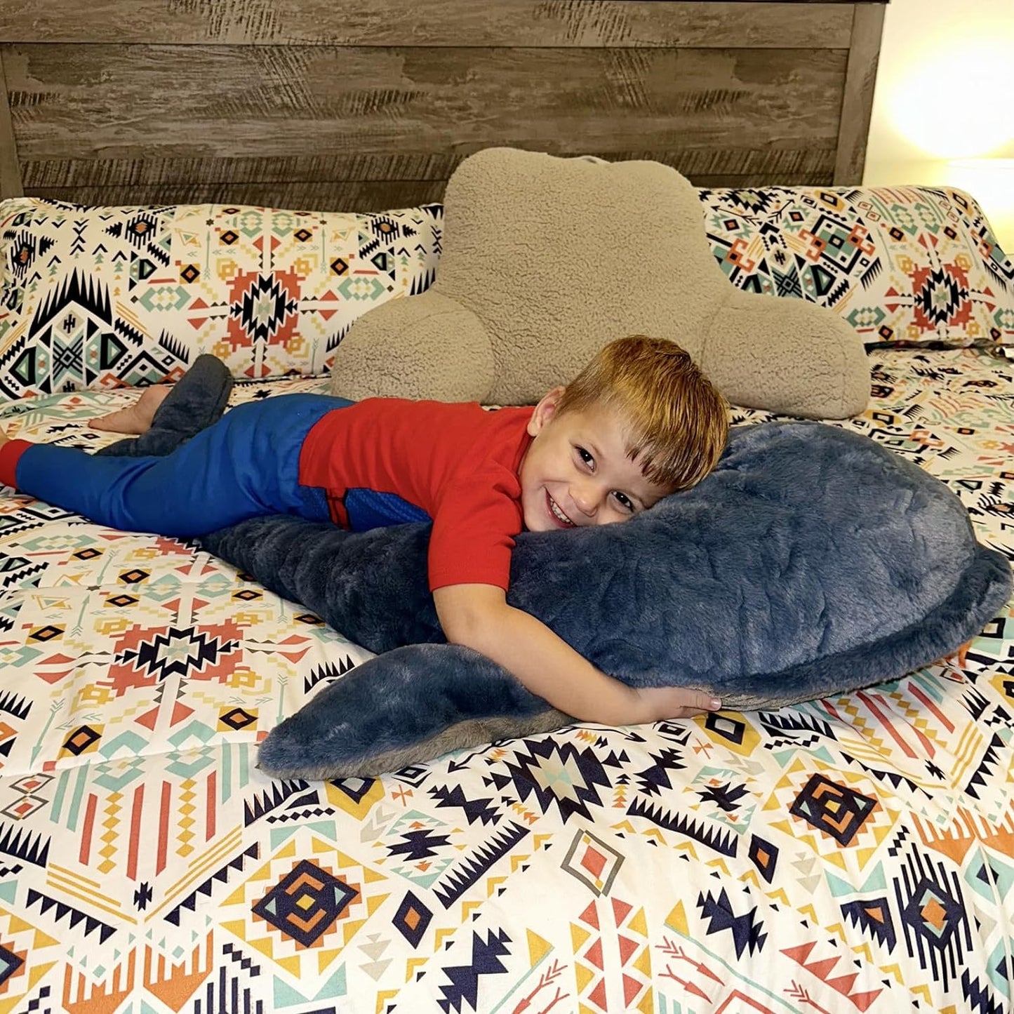Big Whale Stuffed Animal, Navy Blue, 47 Inches