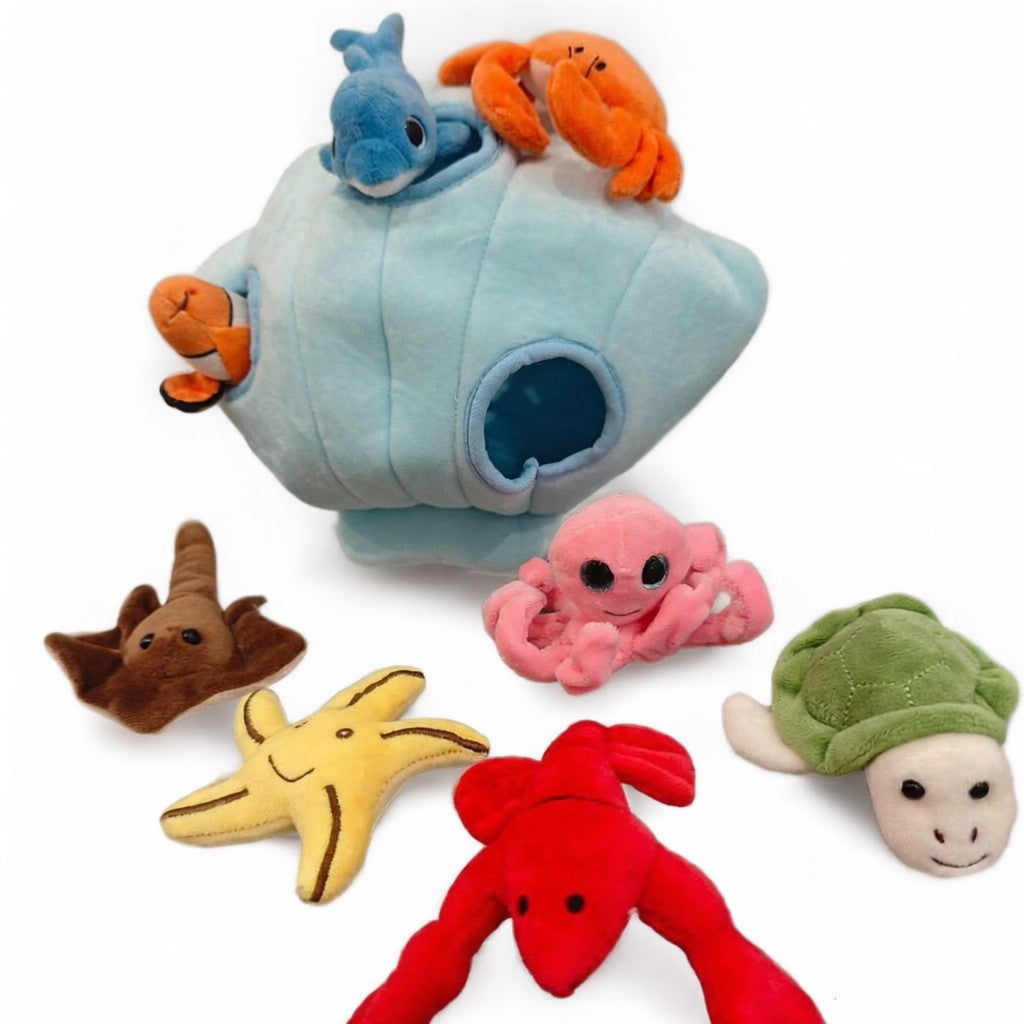 8 Piece Sea Animal Stuffed Toy Set, 11.4 Inches