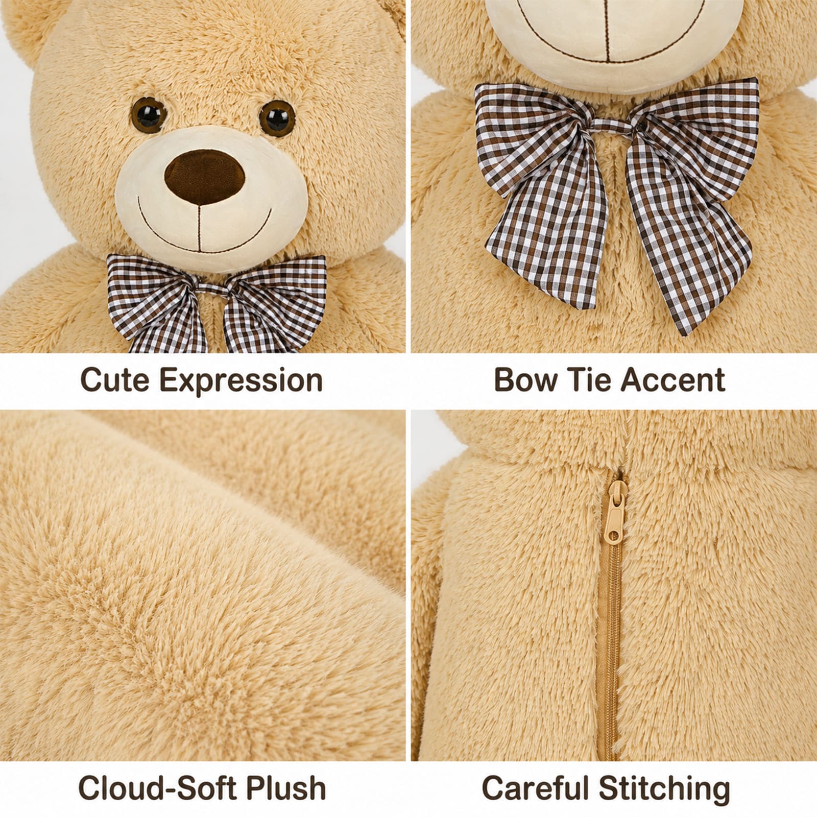 Ours en peluche géant, marron clair, 47/55 pouces