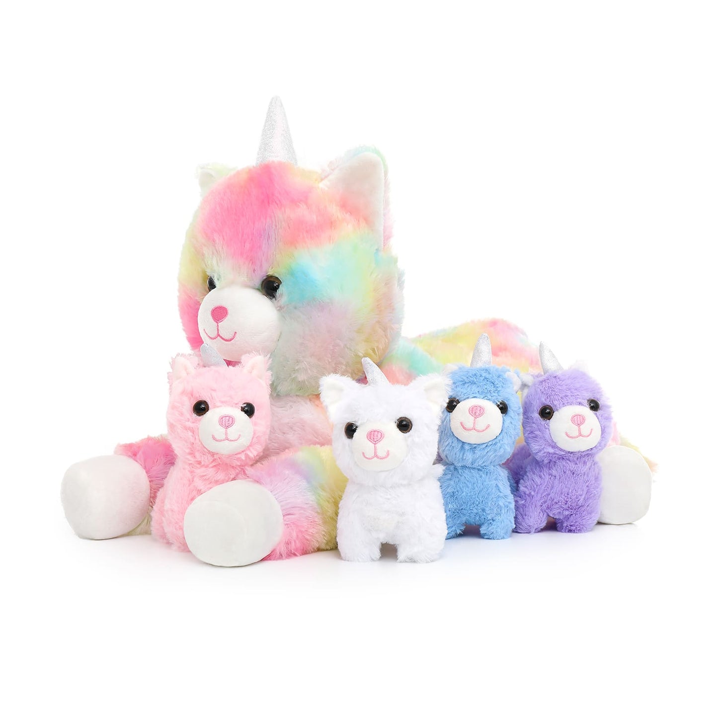 Einhorn-Katzen-Plüschspielzeug-Set, 22 Zoll