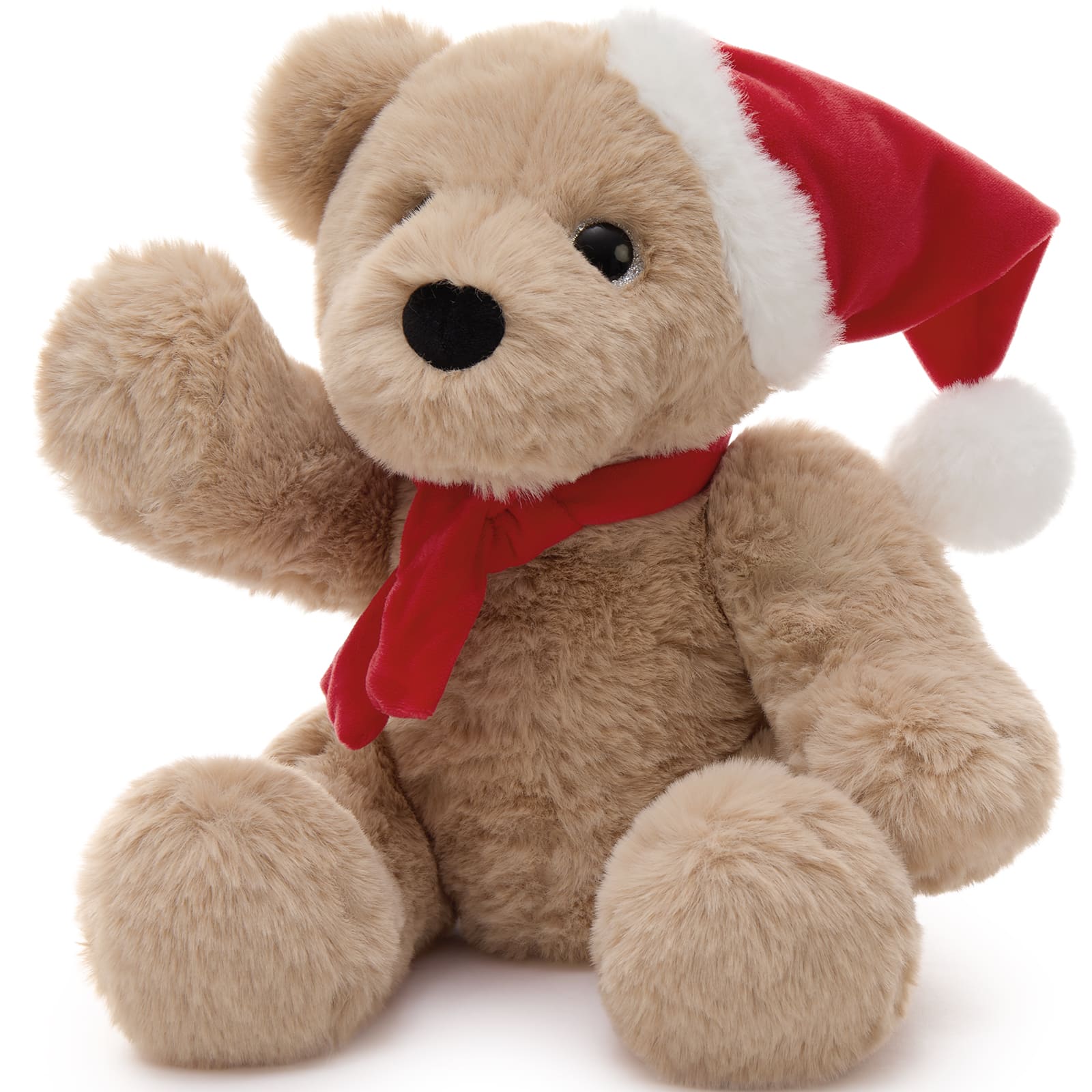 Christmas Teddy Bear Plush Toy, Brown/Dark Brown/White, 13.78 Inches