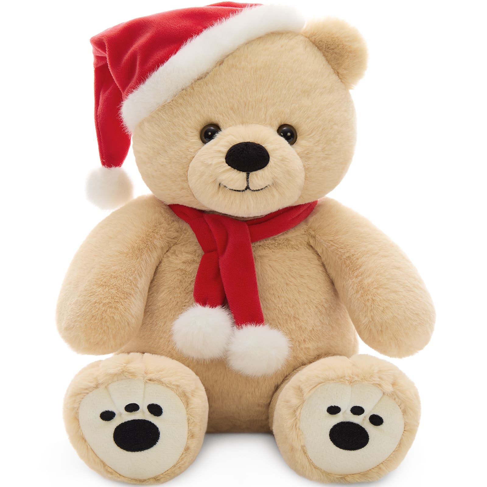 Christmas Teddy Bear Plush Toys, Brown/Pink, 14 Inches