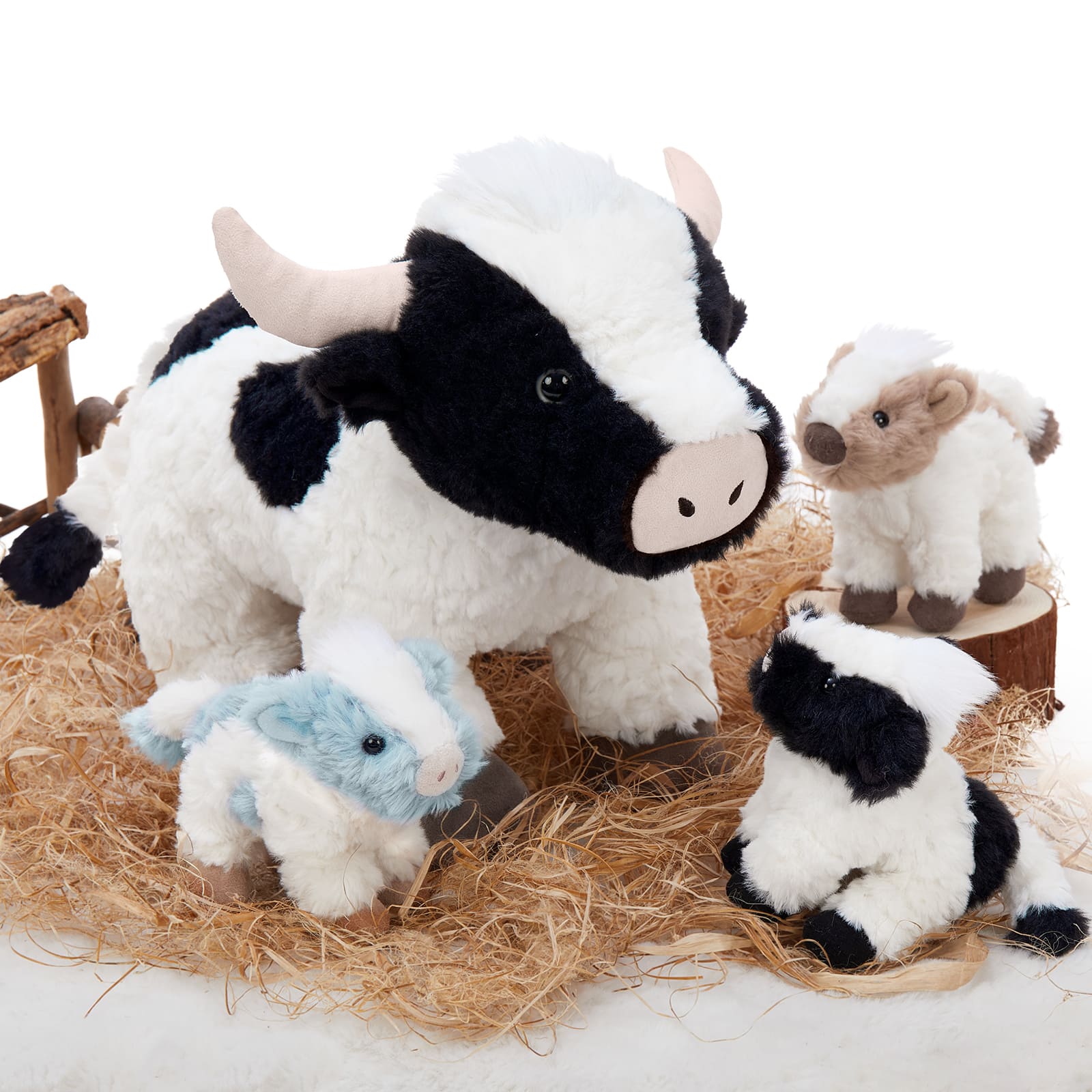 Cow Stuffed Animals Farm Plush Toy Set, 20 Inches