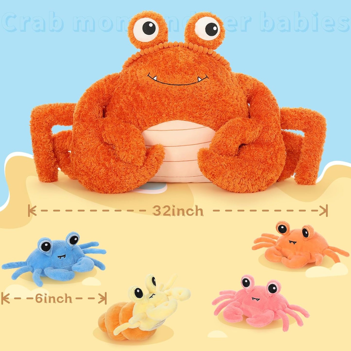 Crab Plush Toys Ocean Stuffed Animals, 32 Inches - MorisMos Sea Animal Toys - Free Shipping Now