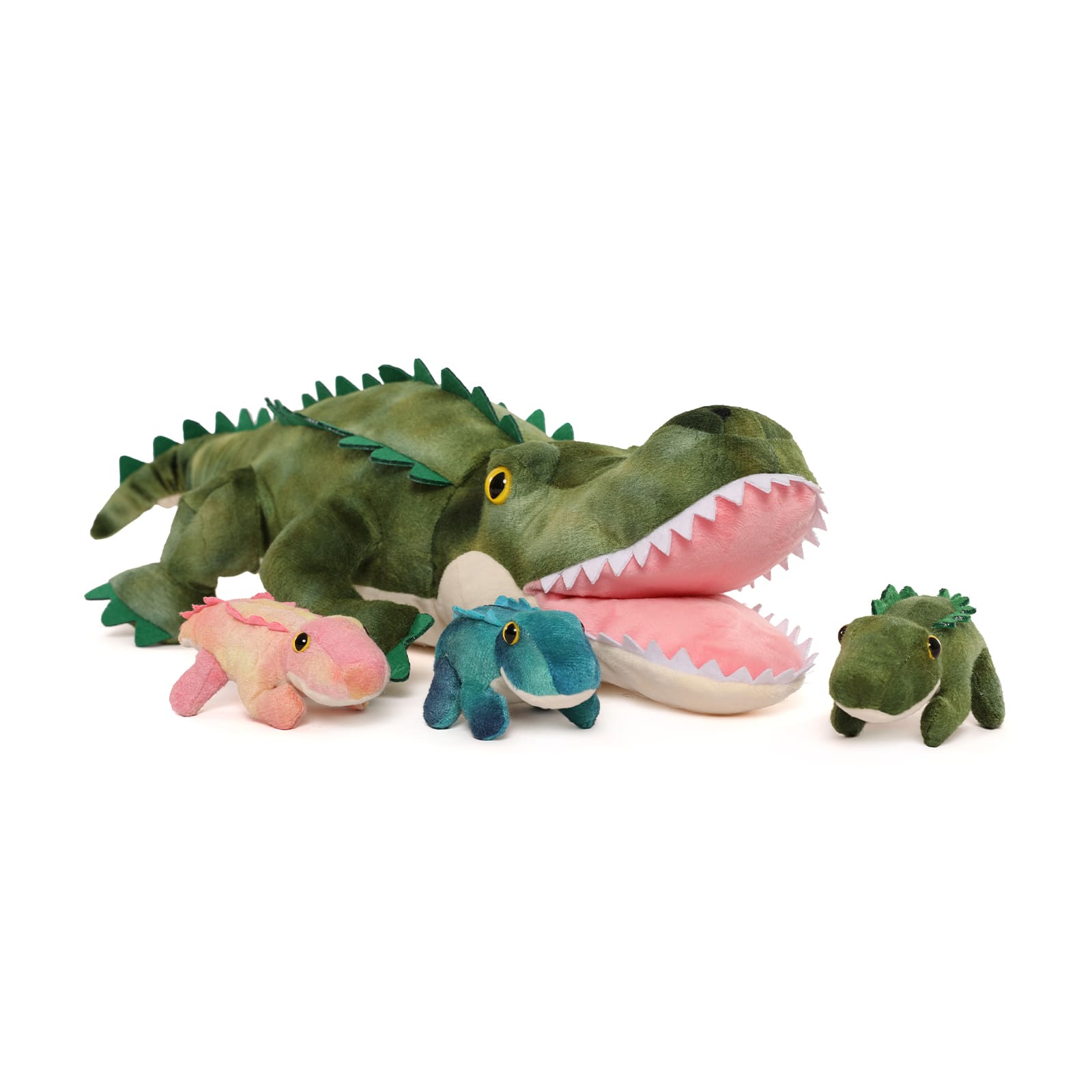 Mom Crocodile with 3 Baby Crocodile Plushies, 23.6 Inches