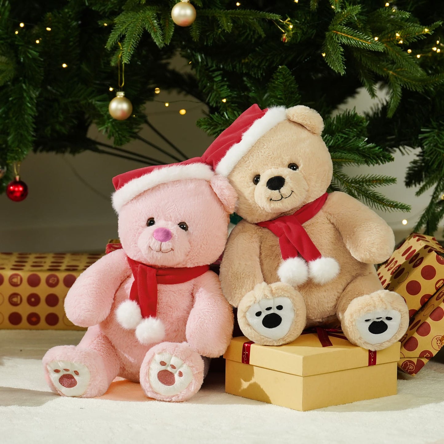 Christmas Teddy Bear Plush Toys - 14 Inches Xmas Teddy Bear - Christmas Present for All Ages
