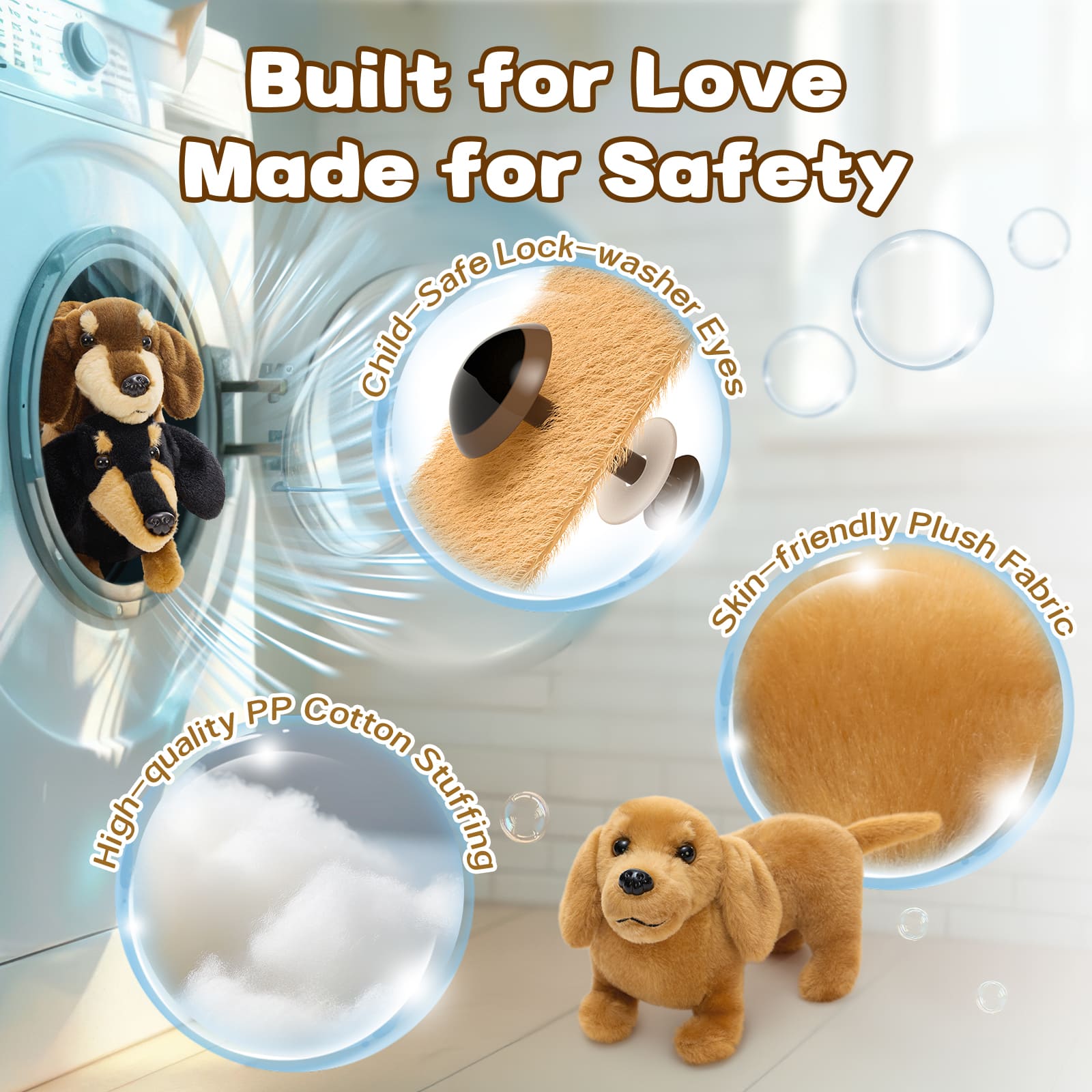 Three Dachshund Plush Toys Dog Stuffed Animals, 13 Inches