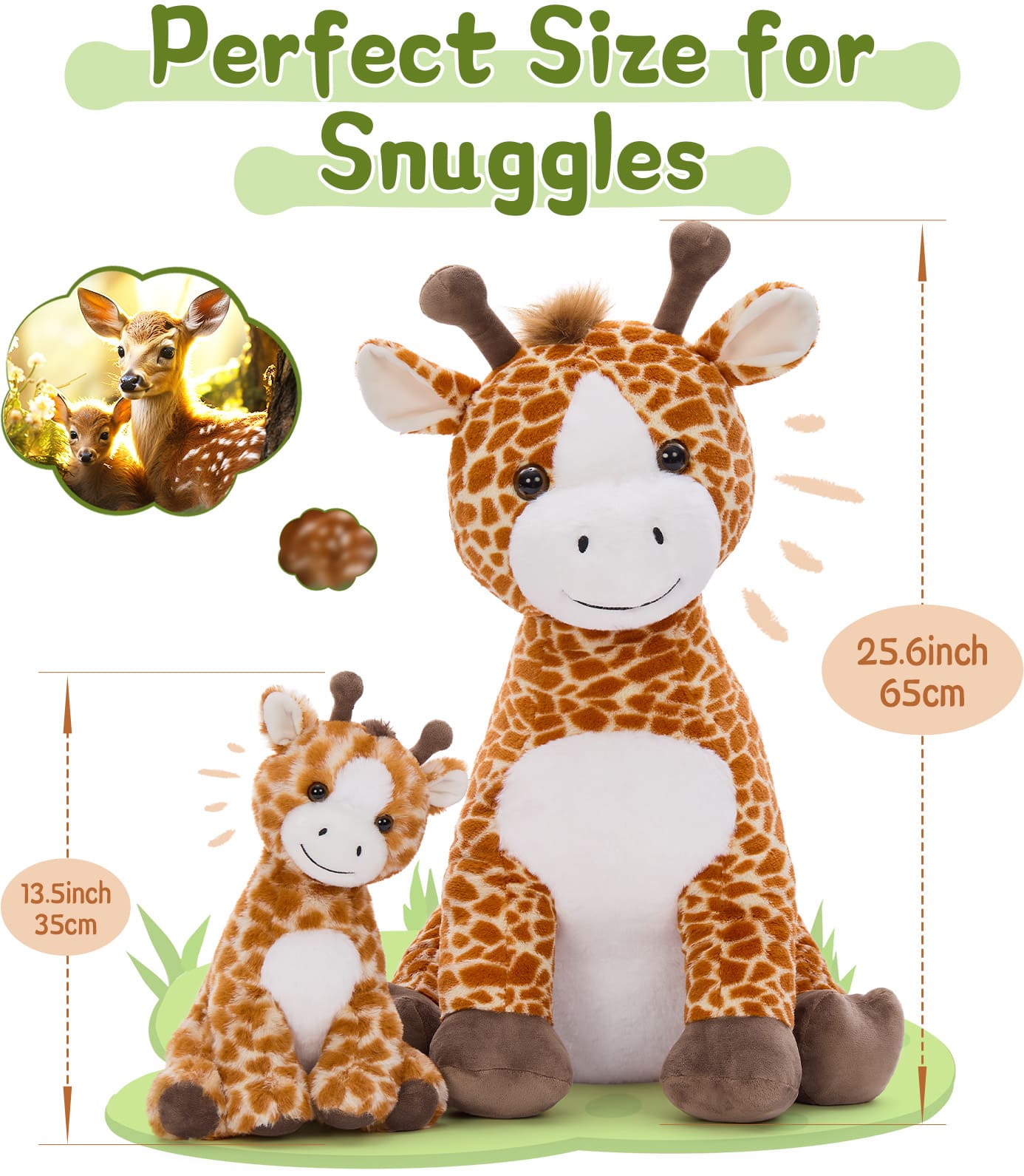 Large Mama & Baby Giraffe Stuffed Animal Set, 25.6 Inches