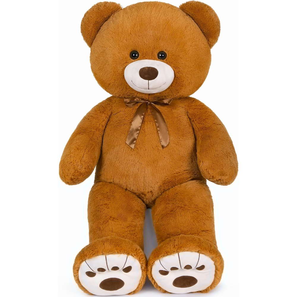 Teddy Bear Plush Toy, Light Brown/Brown/Pink/Beige, 35.4/48.82/59 Inches