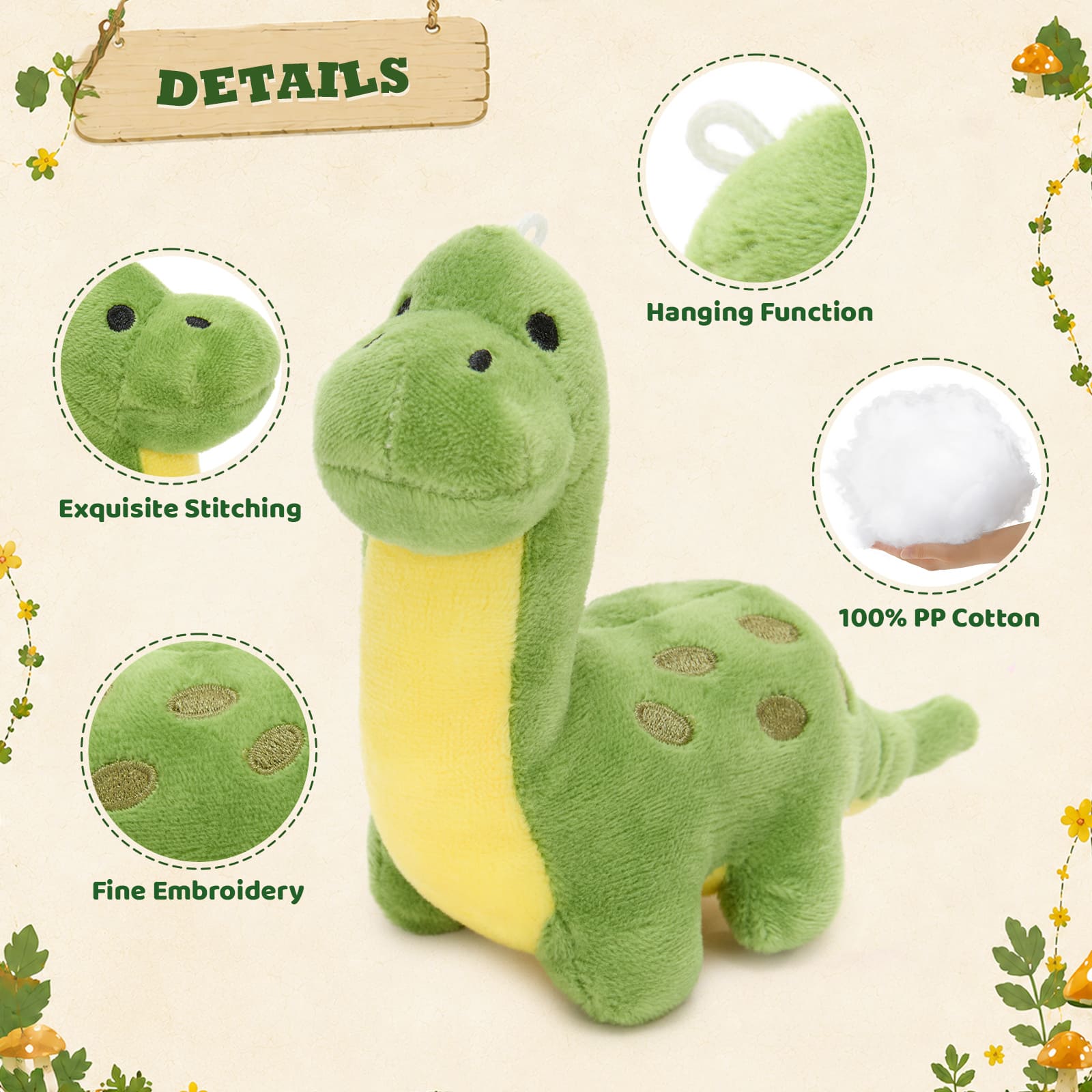 6-Pack Dinosaur Egg Plush Toy Set with Colorful Eggs for Kids