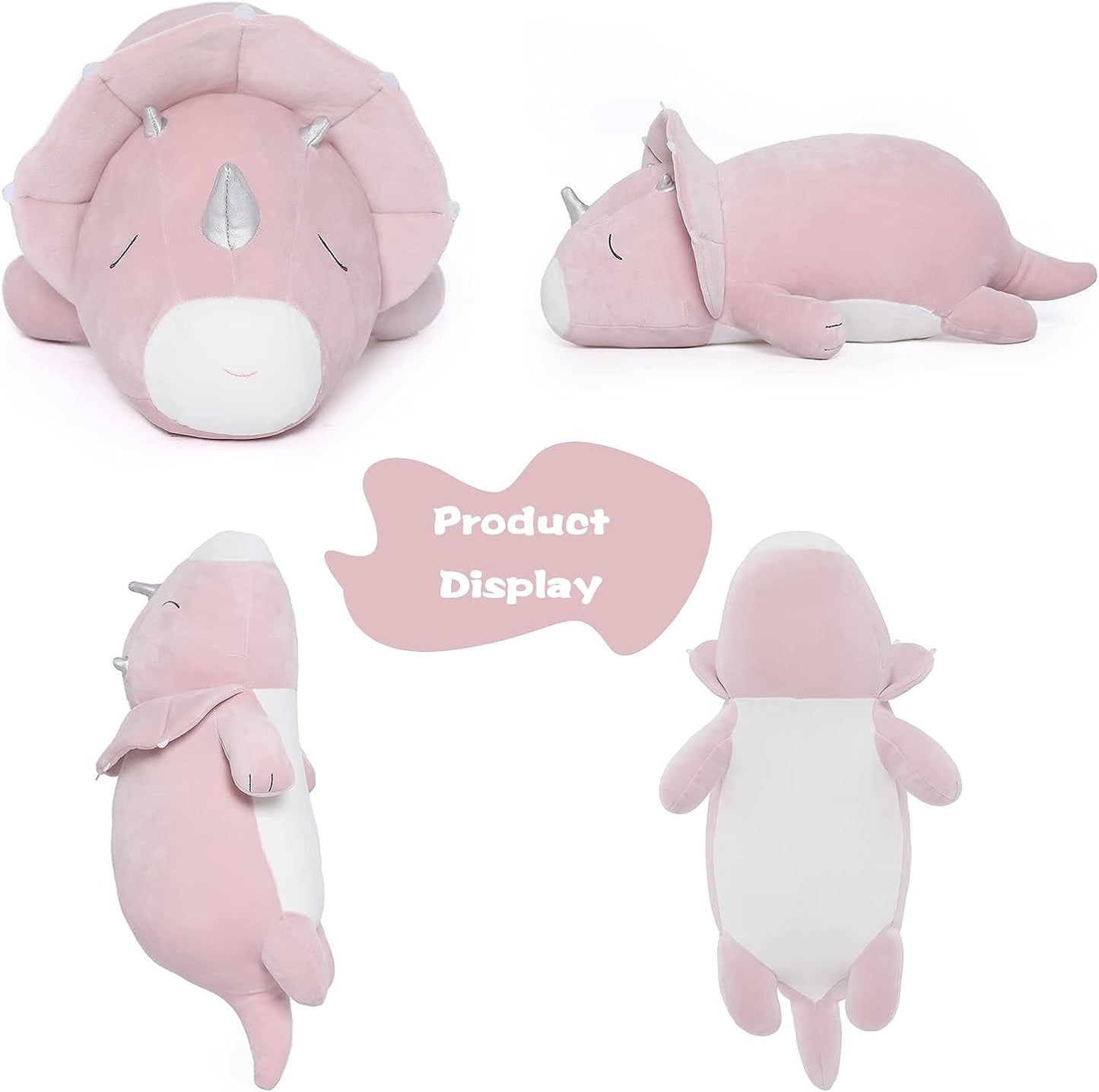 Coussin dinosaure, rose, 24/32 pouces