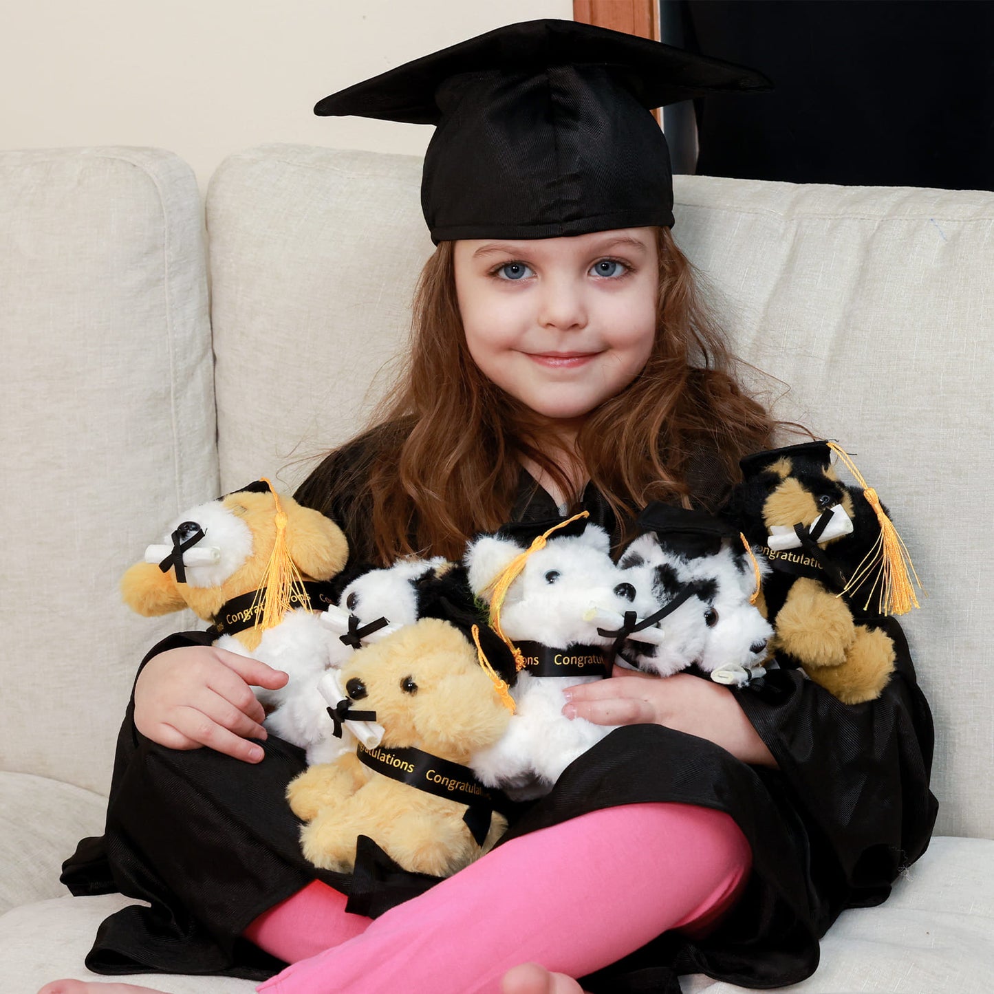 6 Pcs Graduation Puppy Plush Toy Bundle Dog Stuffed Animals, 5.9 Inches