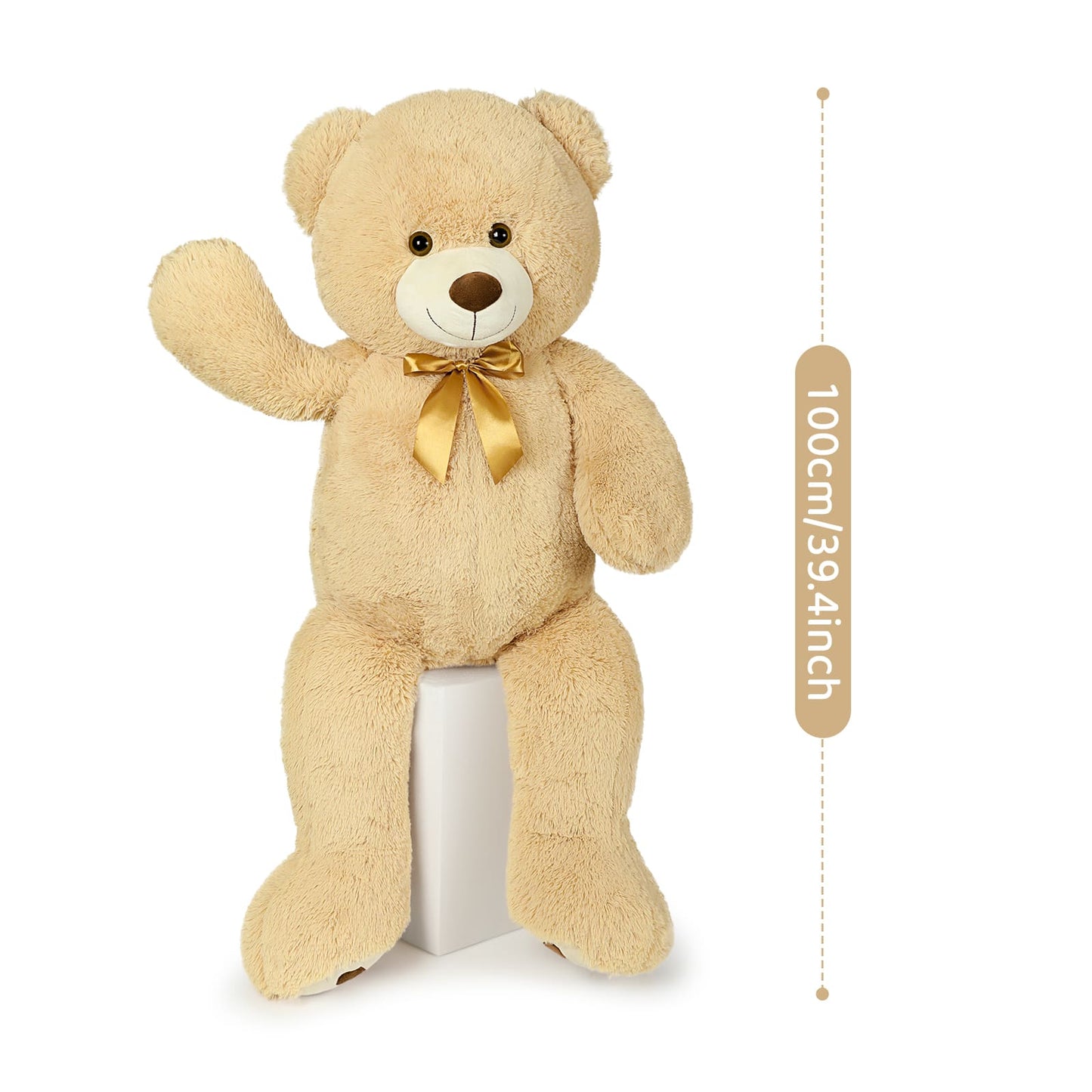 Ours en peluche géant, marron clair, 39/51 pouces