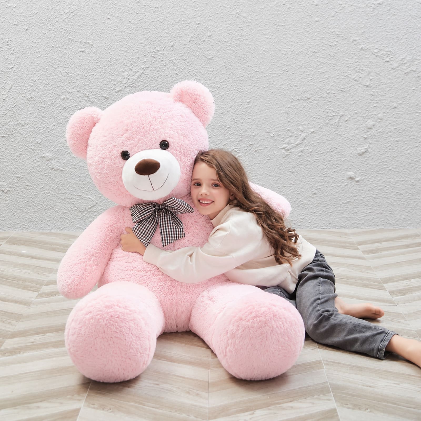 Ours en peluche géant, jouet en peluche, rose, 39/47/55 pouces