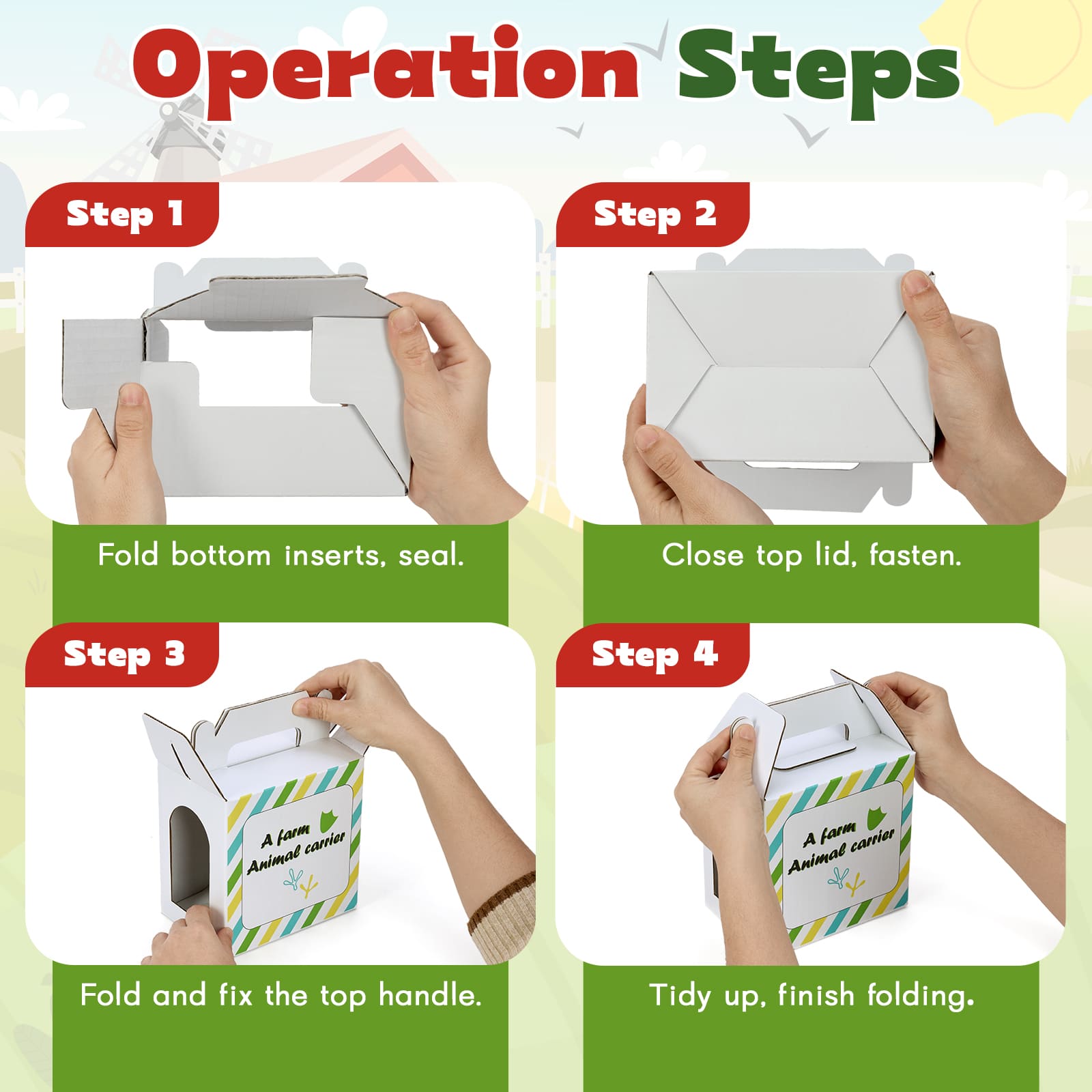 Farm Animal Plush Gift Set with Carrier & Adoption Certificate