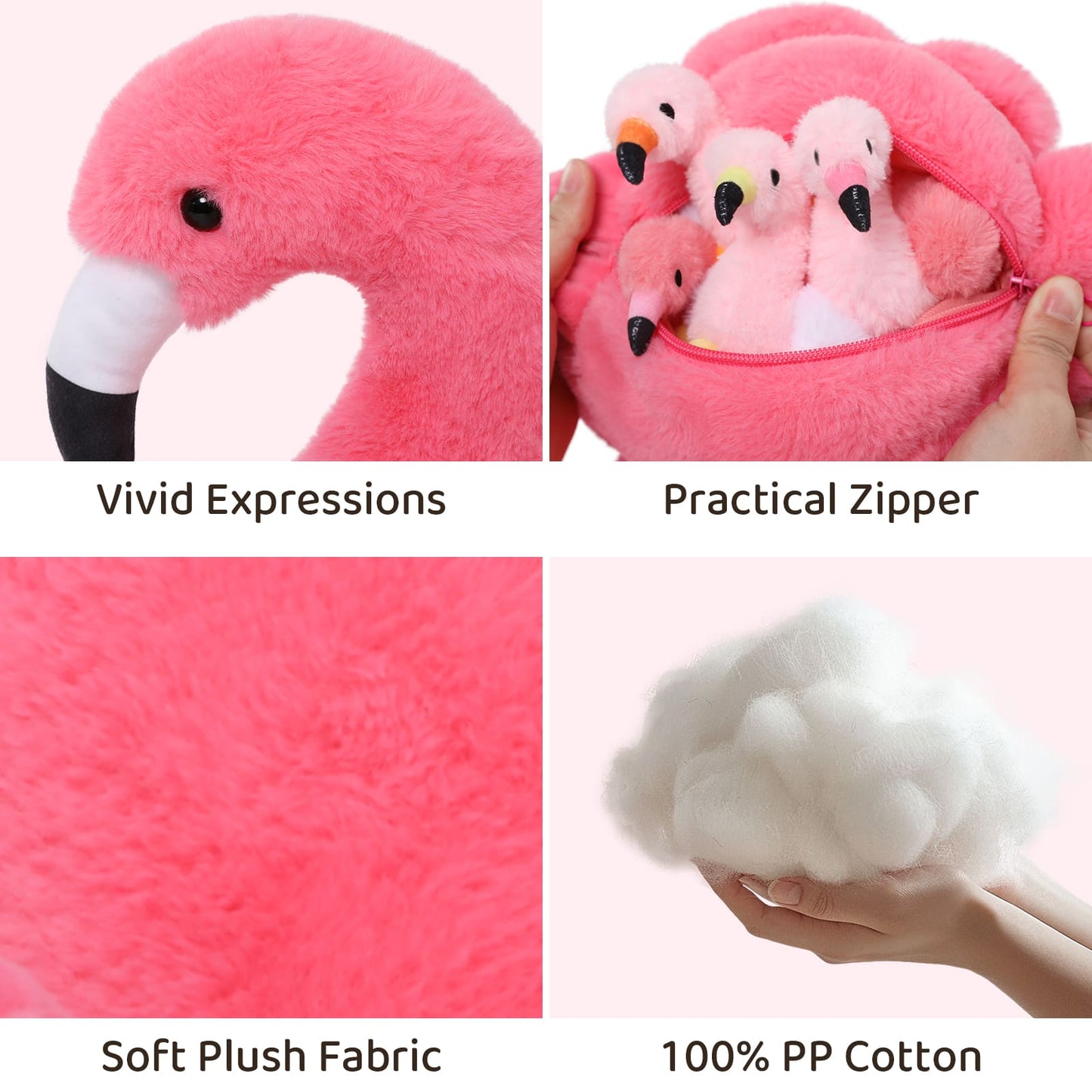 Flamingo-Stofftier-Spielzeugset, 18 Zoll