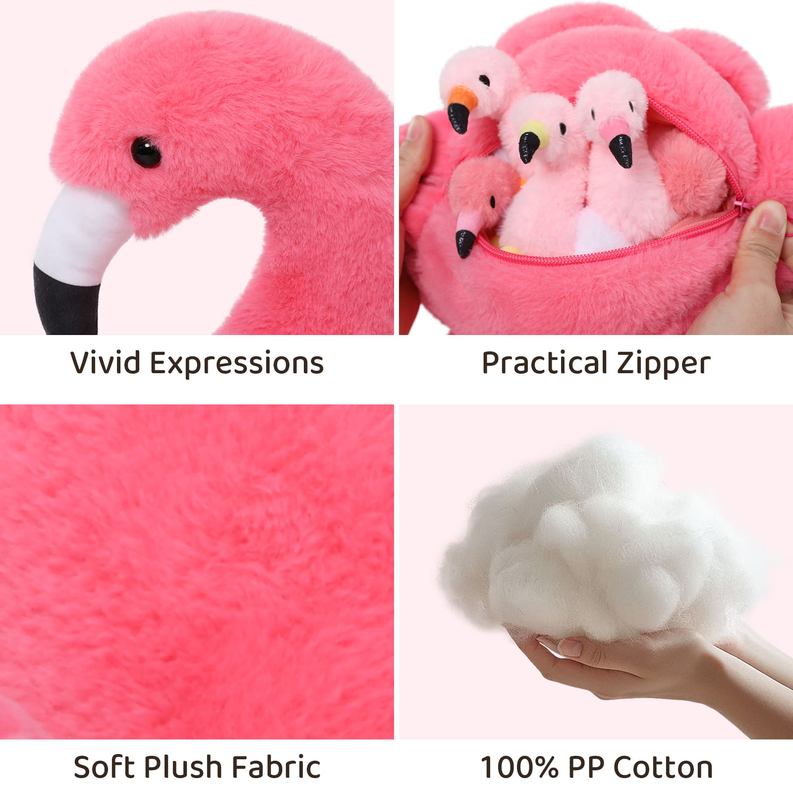 Flamingo-Stofftier-Spielzeugset, 18 Zoll