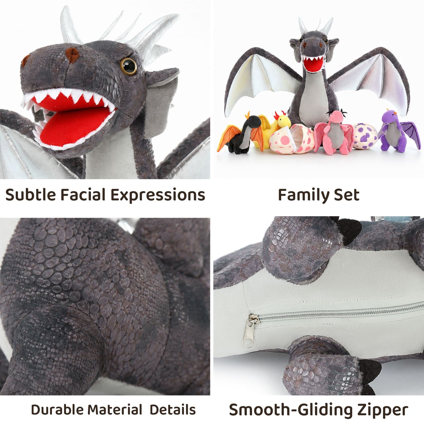 Stuffed Dragon with Mini Dragons Inside the Belly, 21.6 Inches