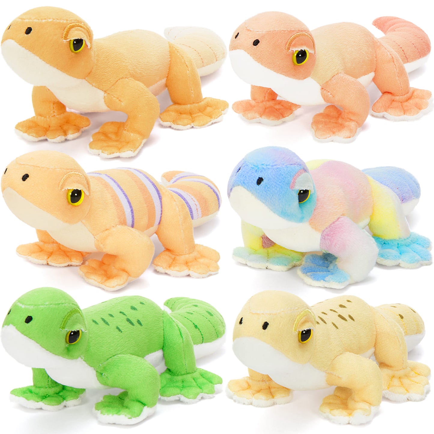 Cute colorful plush gecko stuffed animal toy with soft fabric and realistic reptile design for kids and collectors